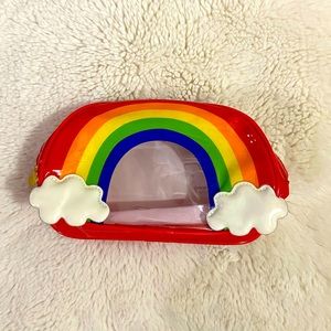 Forever 21 Rainbow Cosmetic Bag with Clear Front | NWOT